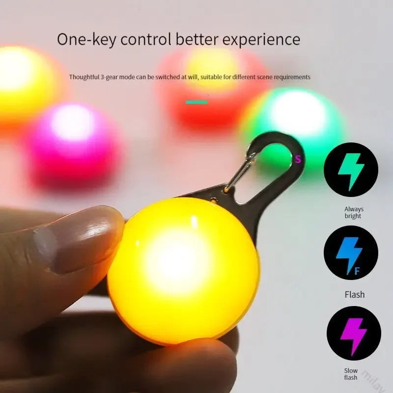 led luminoso coleira de gato do cão brilhante pingente luzes flash pet leva acessórios noite andando coleira para animais de estimação suprimentos