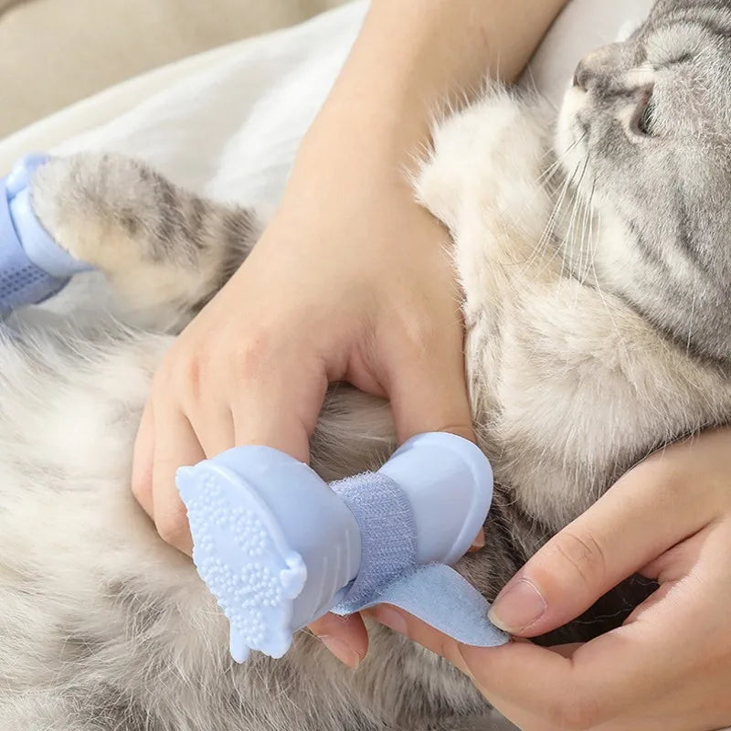 Botinha anti derrapante de silicone impermeável Leleo Pets