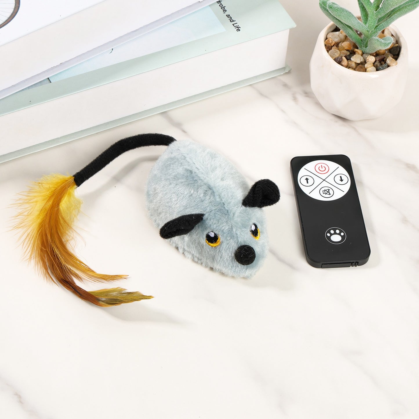 Controle gato mouse interativo automático com carregador - Leleo Pets