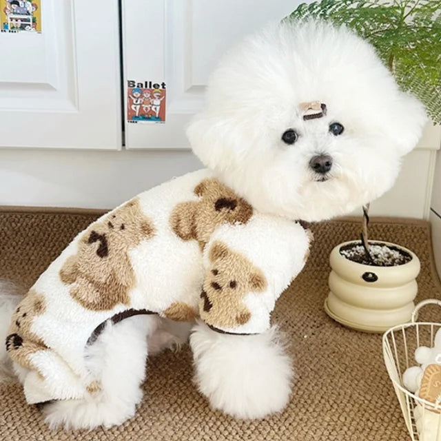 Macacão ursinho fofo inverno Leleo Pets