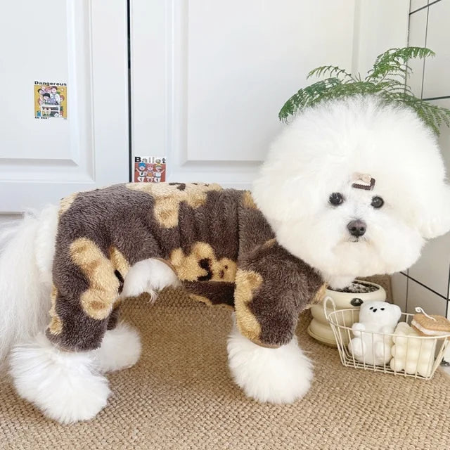 Macacão ursinho fofo inverno Leleo Pets