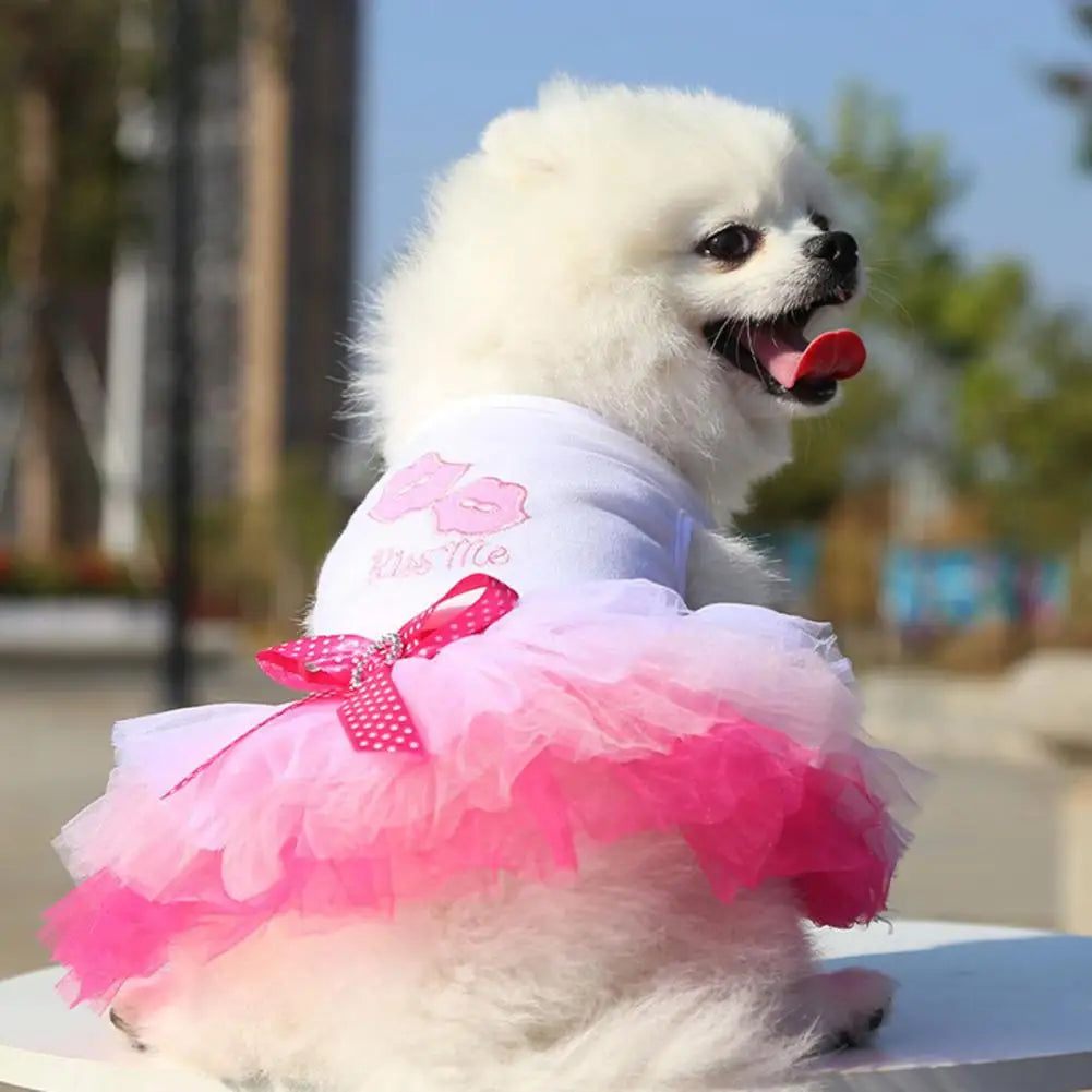 Vestido fofo de algodão Leleo Pets