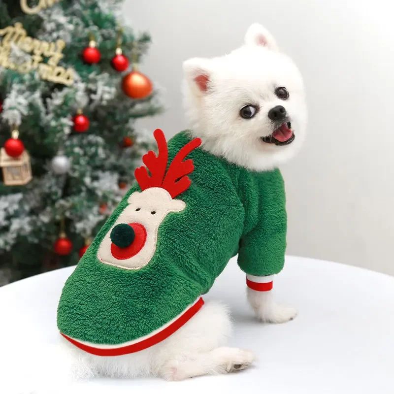 Suéter quentinho para o natal inverno quente roupas para animais de estimação para cães pe