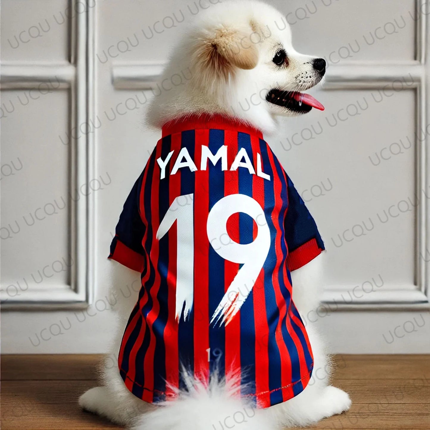 Camiseta Yamal 19 Barcelona futebol Leleo Pets