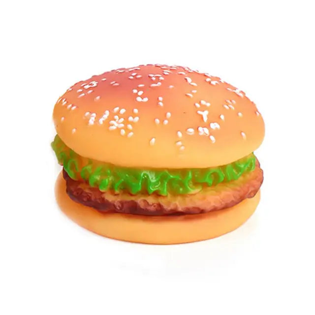 Brinquedo Mordedor Hamburguinho com Som Leleo Pets