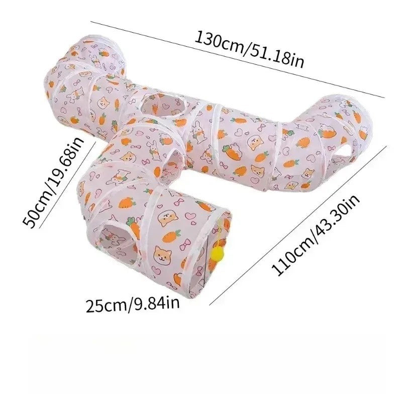 Brinquedo três maneiras de jogar - túnel cubos desmontáveis - Leleo Pets