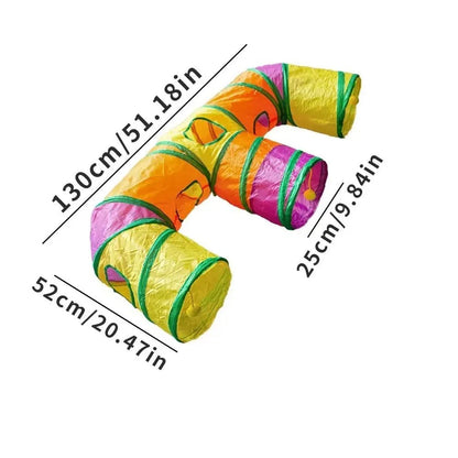 Brinquedo três maneiras de jogar - túnel cubos desmontáveis - Leleo Pets