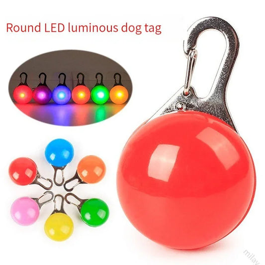 led luminoso coleira de gato do cão brilhante pingente luzes flash pet leva acessórios noite andando coleira para animais de estimação suprimentos