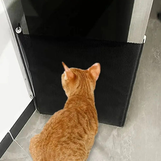 Portão de segurança retrátil para pet, cerca de malha resistente - Leleo Pets