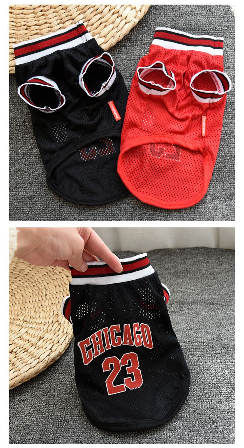 Camiseta respirável de basquete Chicago de alta qualidade para verão - Leleo Pets