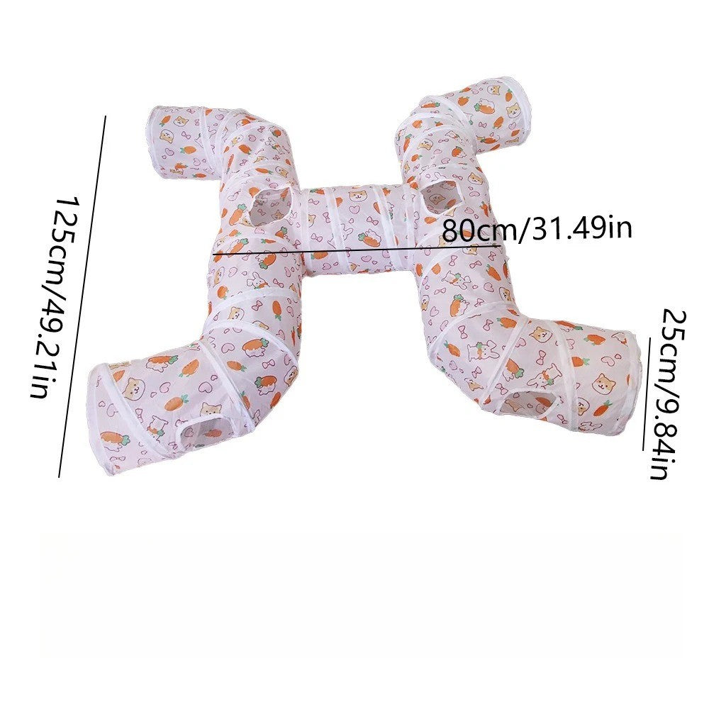 Brinquedo três maneiras de jogar - túnel cubos desmontáveis - Leleo Pets