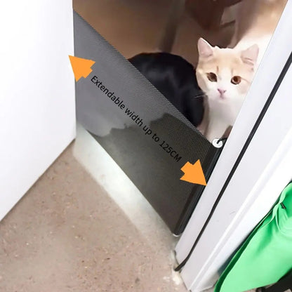 Portão de segurança retrátil para pet, cerca de malha resistente - Leleo Pets