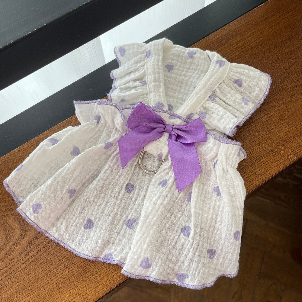 Vestidinho com laçinho e bem detalhado premium promocional - Leleo Pets