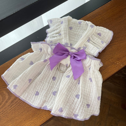 Vestidinho com laçinho e bem detalhado premium promocional - Leleo Pets