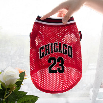 Camiseta respirável de basquete Chicago de alta qualidade para verão - Leleo Pets