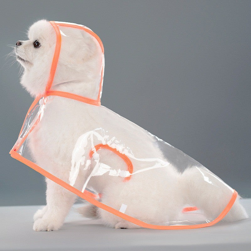 Capa de chuva impermeável transparente com touca para diversos tamanhos - Leleo Pets