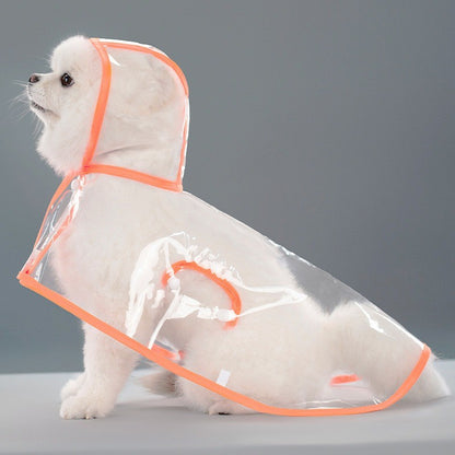 Capa de chuva impermeável transparente com touca para diversos tamanhos - Leleo Pets