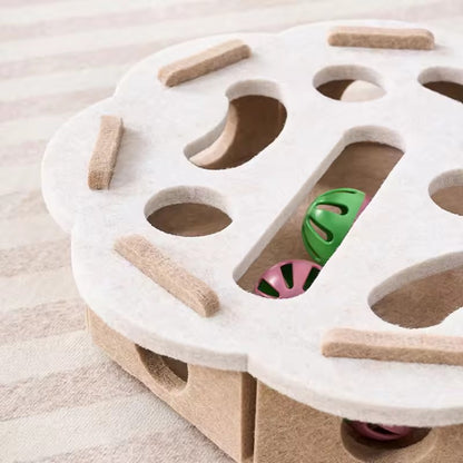 Quebra-cabeça labirinto caixa de feltro com sino e bola- Leleo Pets