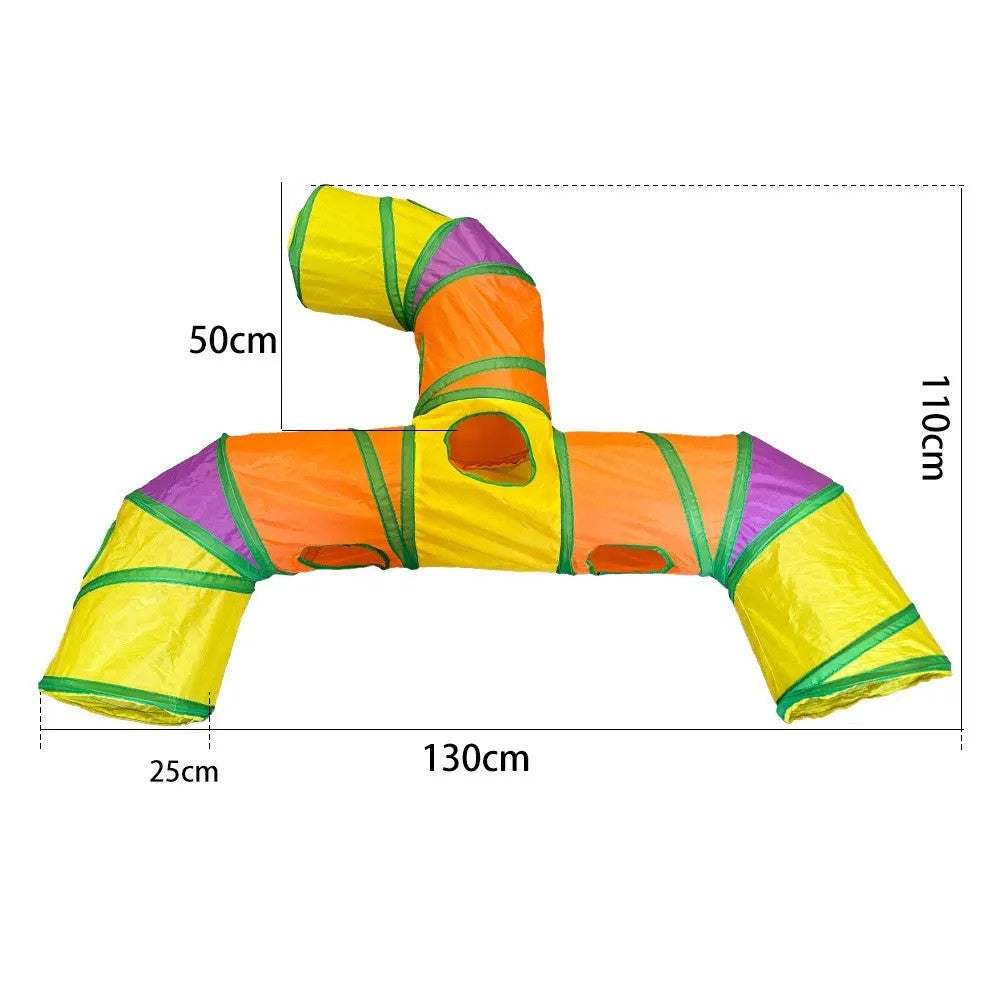 Brinquedo três maneiras de jogar - túnel cubos desmontáveis - Leleo Pets