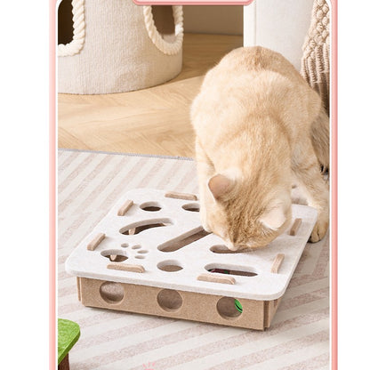 Quebra-cabeça labirinto caixa de feltro com sino e bola- Leleo Pets