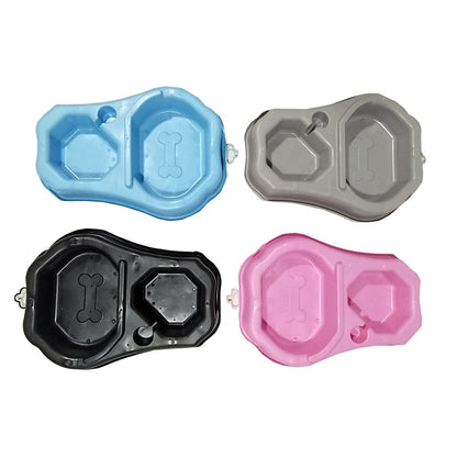 Comedouro e bebedouro duplo para pet com suporte para garrafa com sistema inteli