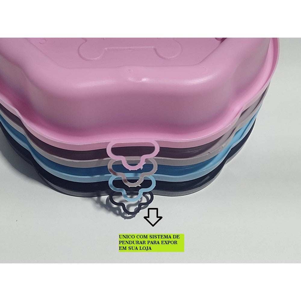 Comedouro e bebedouro duplo para pet com suporte para garrafa com sistema inteli