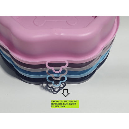 Comedouro e bebedouro duplo para pet com suporte para garrafa com sistema inteli