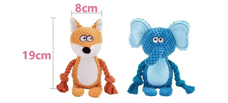 Brinquedo pelúcia indestrutível para mastigar com som estridente - Leleo Pets