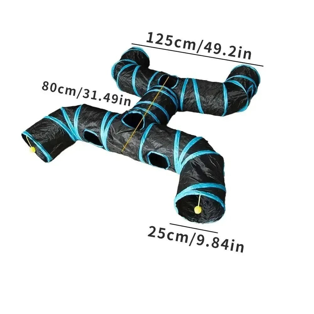 Brinquedo três maneiras de jogar - túnel cubos desmontáveis - Leleo Pets