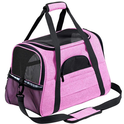 Mochila transportadora Mala gato Tapete Fofo respirável Muitos Bolsos Leleo Pets