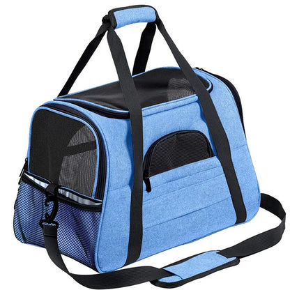 Mochila transportadora Mala gato Tapete Fofo respirável Muitos Bolsos Leleo Pets