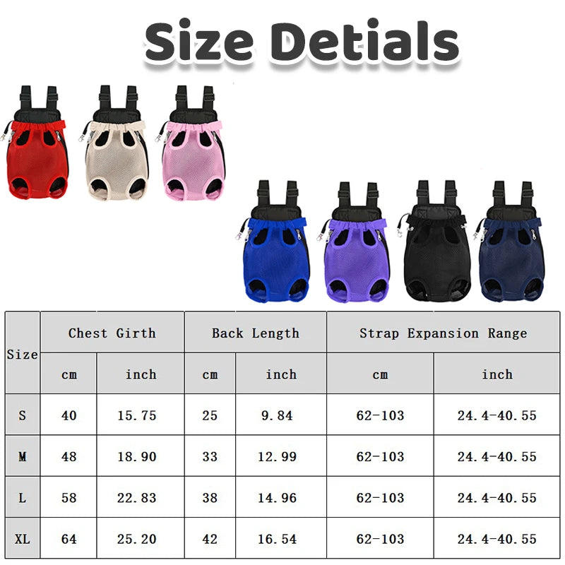 Mochila transportadora Bolsa frontal dupla respirável Leleo Pets