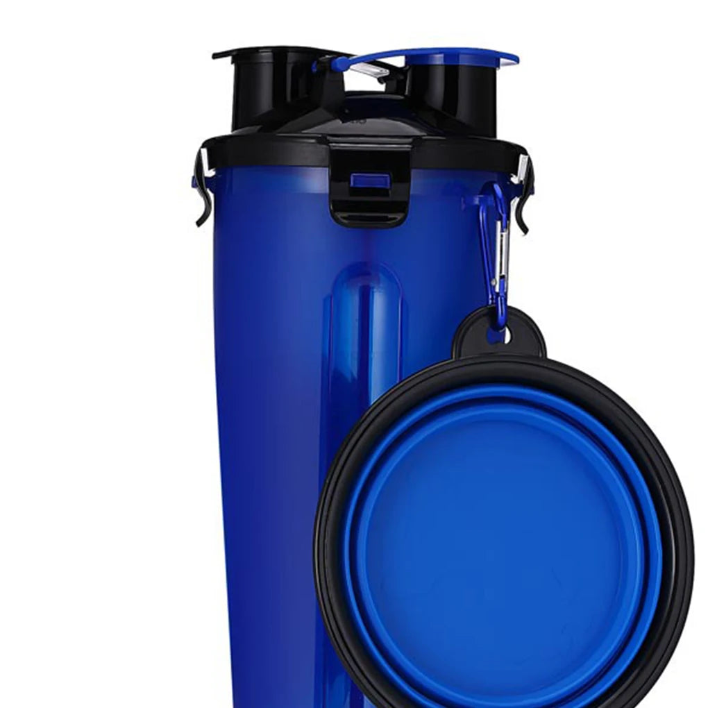 Copo de água de câmara dupla para Pet, Food Purpose, garrafa portátil, beber ao ar livre, alimentador de lanches Leleo Pets