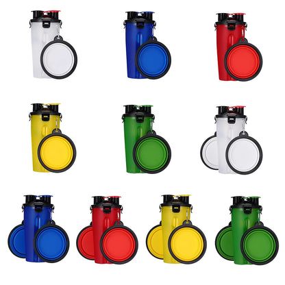 Copo de água de câmara dupla para Pet, Food Purpose, garrafa portátil, beber ao ar livre, alimentador de lanches Leleo Pets