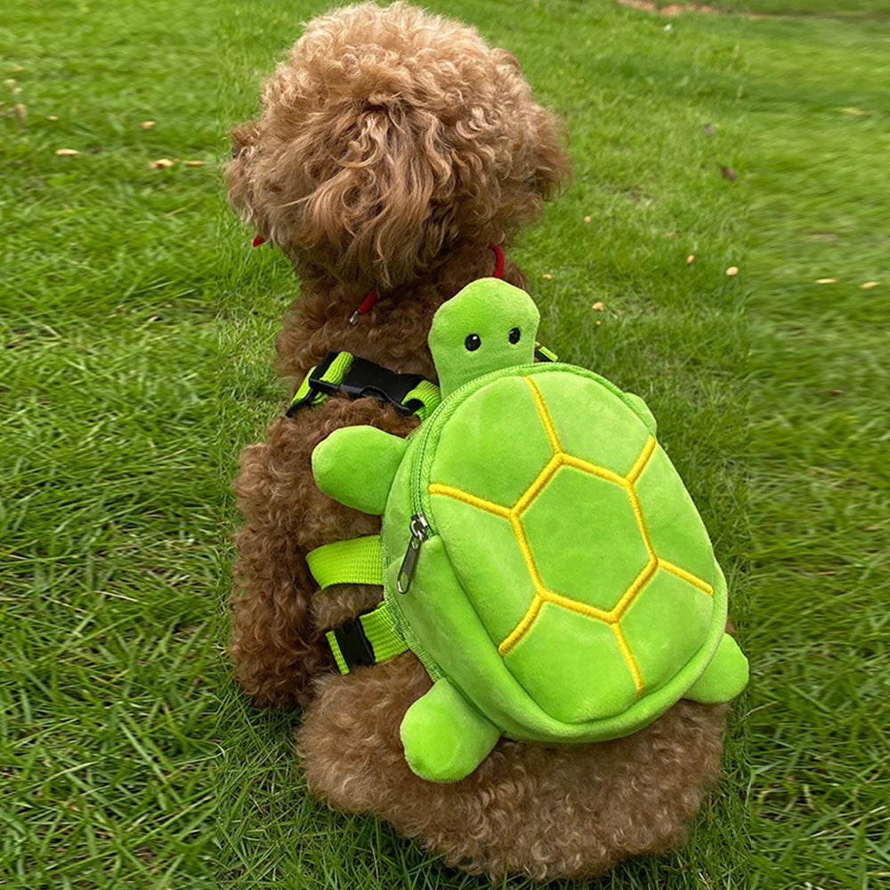 Mochilinha Tartaruga fofa para suplemento e alimentação Leleo Pets