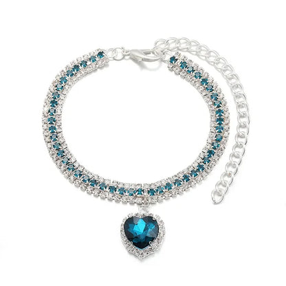 Colar Diamante coração de pura elegância para seu gatinho(a) Leleo Pets