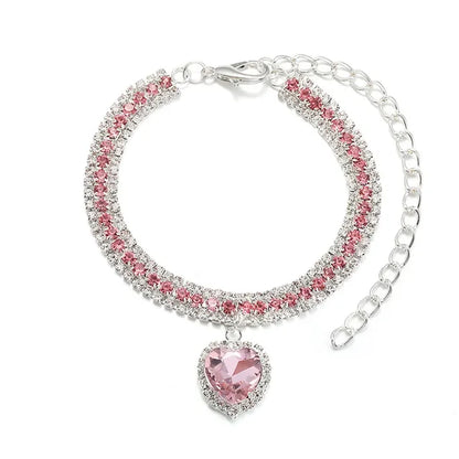 Colar Diamante coração de pura elegância para seu gatinho(a) Leleo Pets