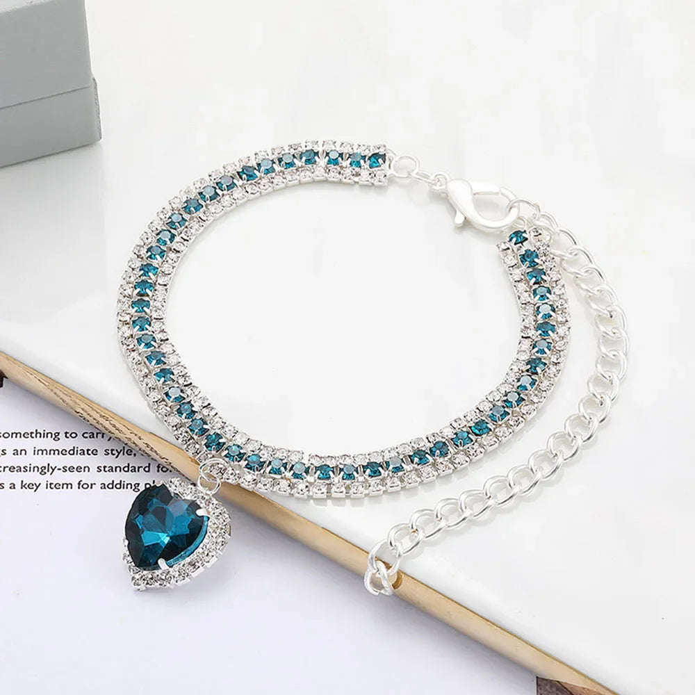Colar Diamante coração de pura elegância para seu gatinho(a) Leleo Pets