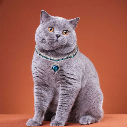 Colar Diamante coração de pura elegância para seu gatinho(a) Leleo Pets