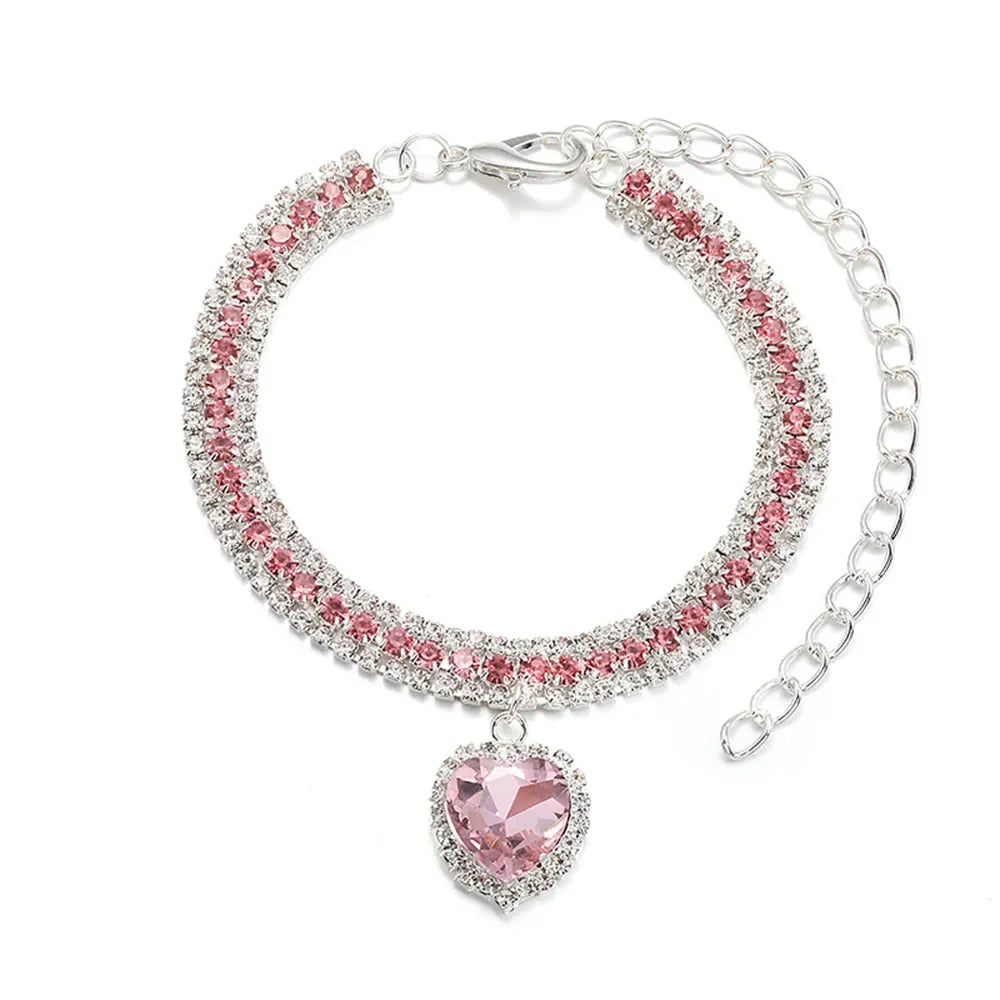 Colar Diamante coração de pura elegância para seu gatinho(a) Leleo Pets