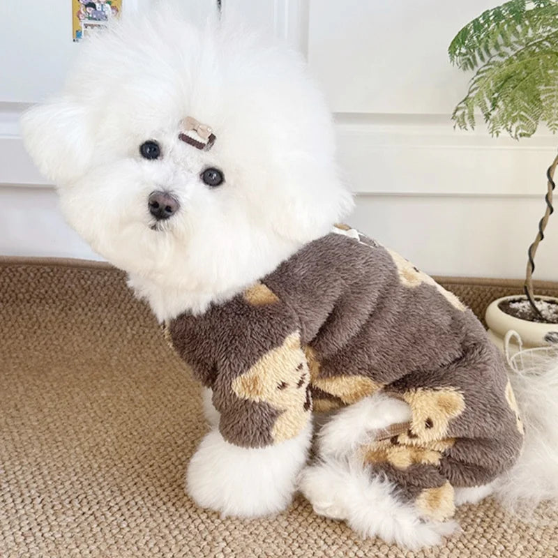 Macacão ursinho fofo inverno Leleo Pets