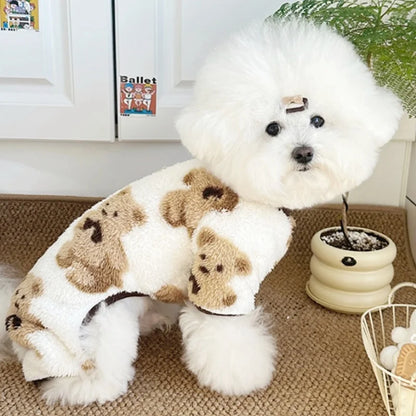 Macacão ursinho fofo inverno Leleo Pets