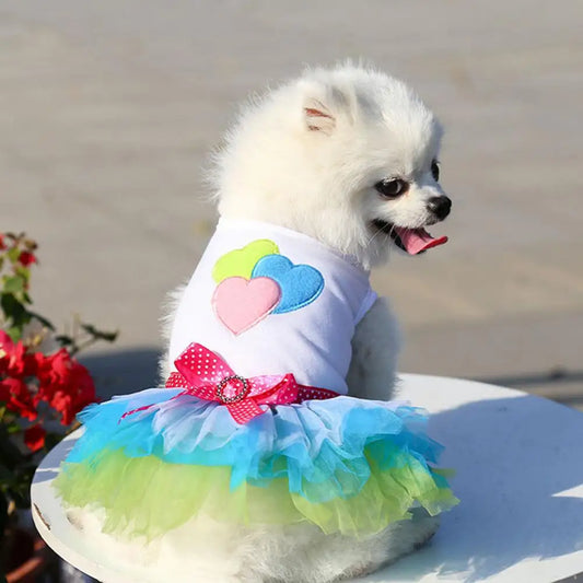 Vestido fofo de algodão Leleo Pets