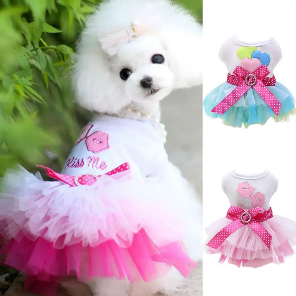 Vestido fofo de algodão Leleo Pets