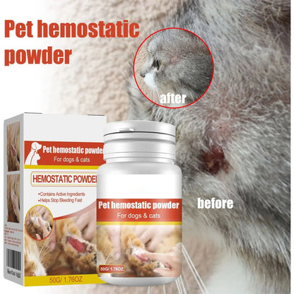 Pó hemostático limpa feridinha Leleo Pets