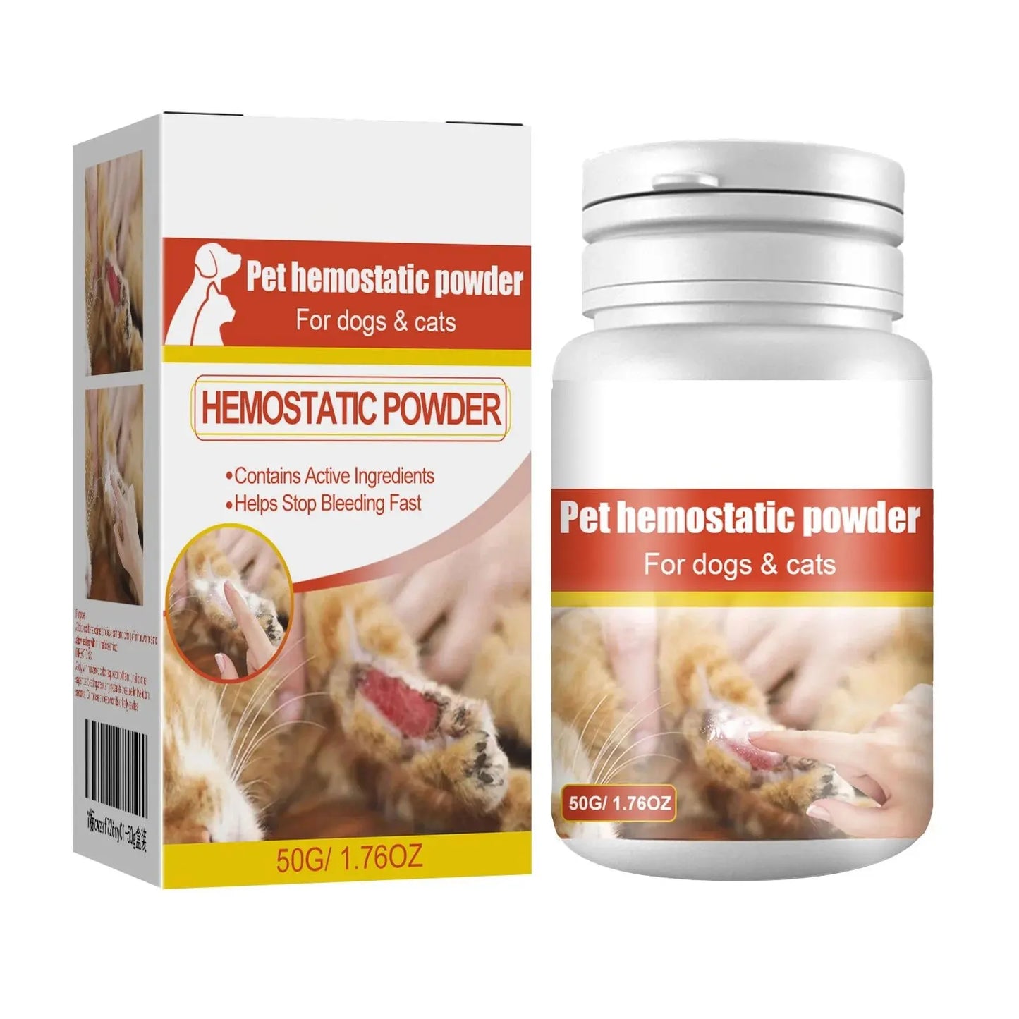 Pó hemostático limpa feridinha Leleo Pets