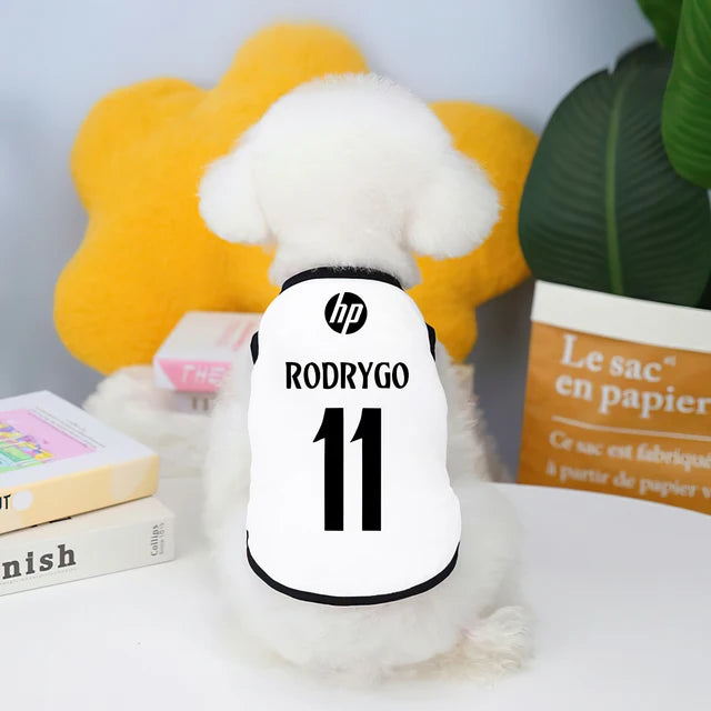 Camiseta futebol Real Madrid e Manchester City fofinho Leleo Pets