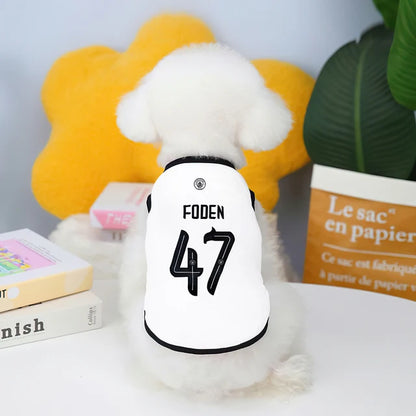 Camiseta futebol Real Madrid e Manchester City fofinho Leleo Pets