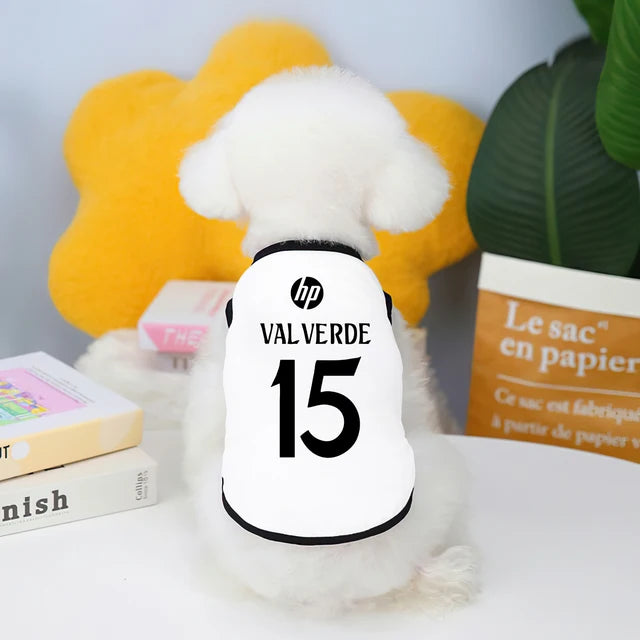 Camiseta futebol Real Madrid e Manchester City fofinho Leleo Pets