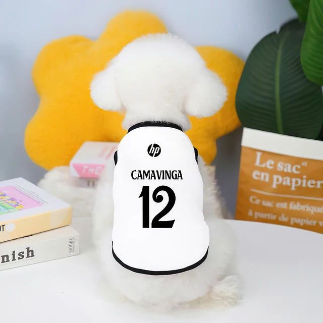Camiseta futebol Real Madrid e Manchester City fofinho Leleo Pets